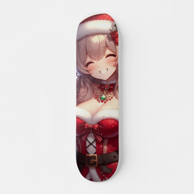 Niedliches Weihnachtsmädchen Skateboard (Vorne)