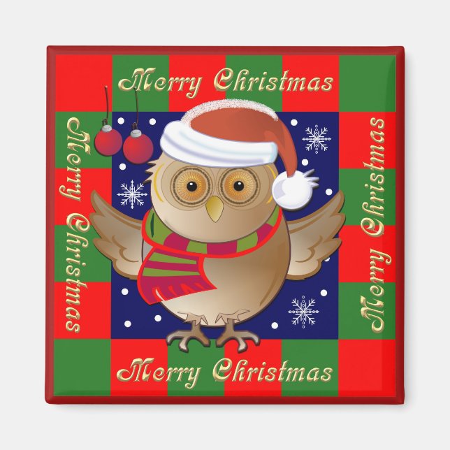 Niedliches Weihnachtsmagnet mit Weihnachtsschale Magnet (Vorne)