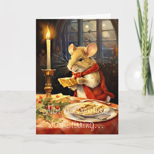 Niedliches Weihnachtsmäusengedicht Feiertagskarte (Vorderseite)