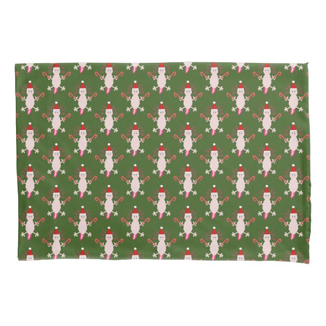 Niedliches Weihnachtsmuster Axolotl Doppelseitenmu Kissenbezug (Vorderseite)