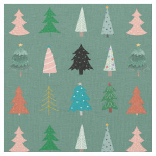 Niedliches Weihnachtsmuster grün pink Stoff