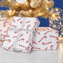 Niedliches Weihnachtsmuster in Rot und Weiß Candy  Geschenkpapier
