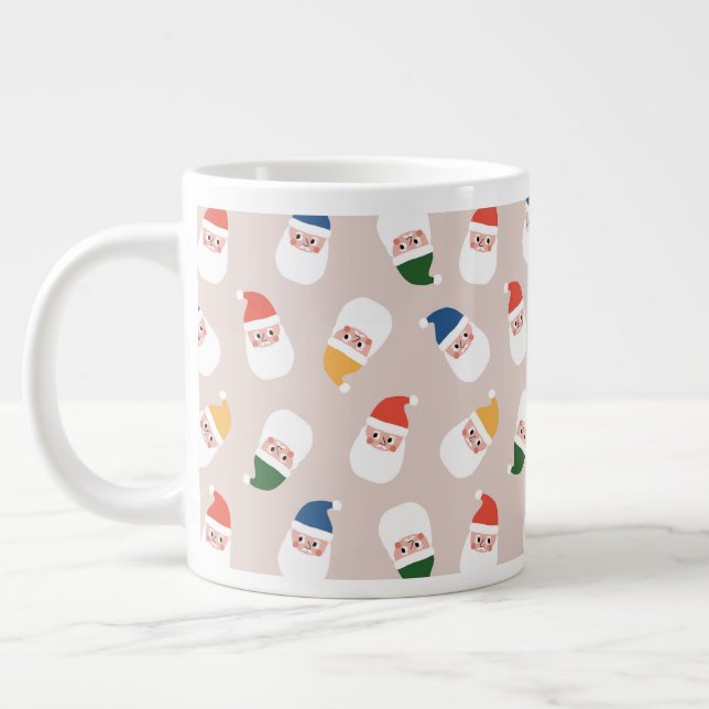 Niedliches Weihnachtsmuster Jumbo-Tasse (Links)