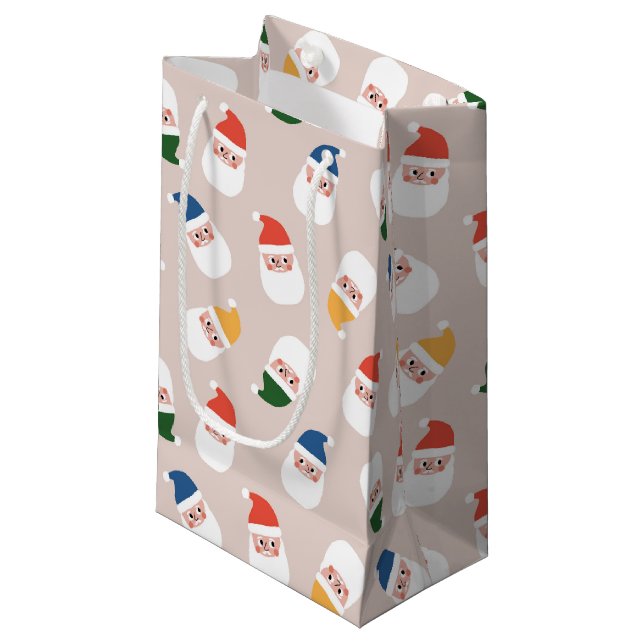 Niedliches Weihnachtsmuster Kleine Geschenktüte (Vorderseite Schrägansicht)