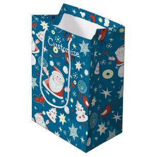 Niedliches Weihnachtsmuster Mittlere Geschenktüte