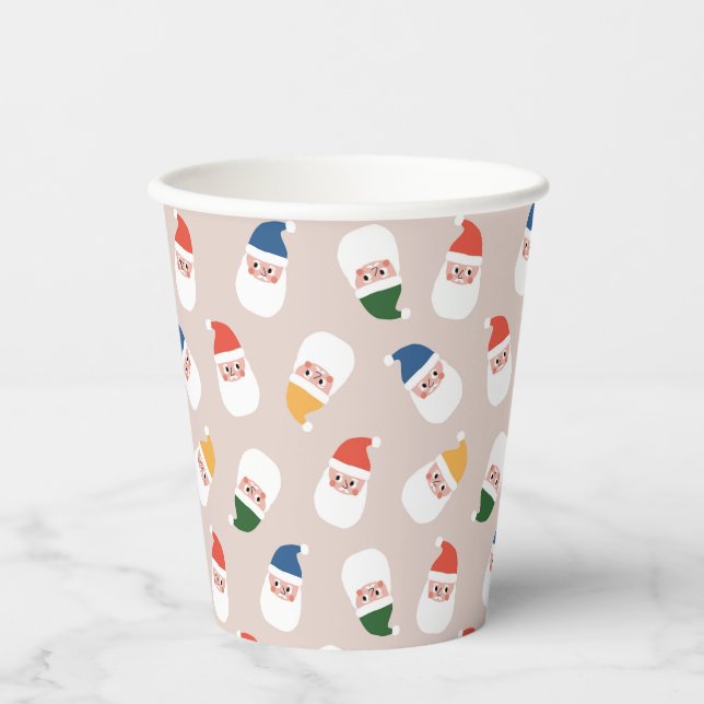 Niedliches Weihnachtsmuster Pappbecher (Vorderseite)