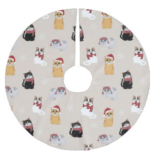 Niedliches Weihnachtsmuster Polyester Weihnachtsbaumdecke