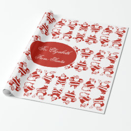 Niedliches Weihnachtsmuster Rot und Weiß Weihnacht Geschenkpapier