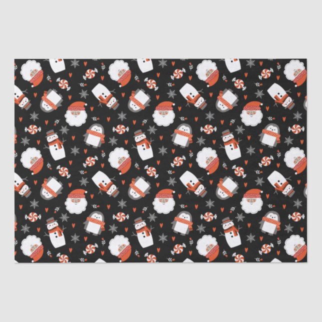 Niedliches Weihnachtsmuster Seidenpapier (Vorderseite)