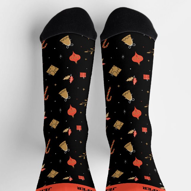 Niedliches Weihnachtsmuster Winterurlaub Personali Socken (Oben)