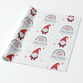 Niedliches Weihnachtsnorchel mit Regenbogen Geschenkpapier