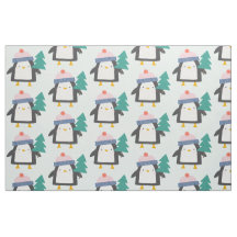 Niedliches Weihnachtspenguin-Muster in Aquamariner
