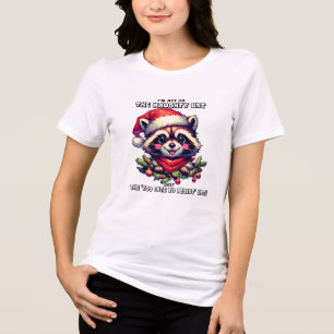Niedliches Weihnachtsracoon-Shirt für Urlaubsspass Tri-Blend Shirt