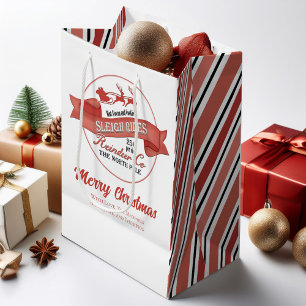 Niedliches Weihnachtsrot und Weiß Mittlere Geschenktüte