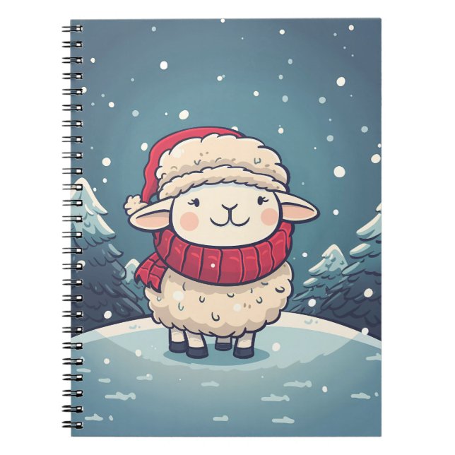 Niedliches Weihnachtsschaf Notizblock (Vorderseite)