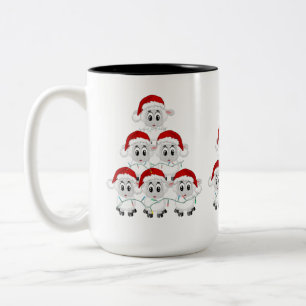 Niedliches Weihnachtsschaf Zweifarbige Tasse