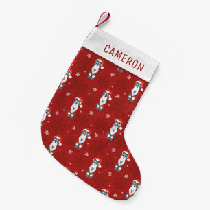Niedliches Weihnachtsschnauzer Hund Schneeflockenm Kleiner Weihnachtsstrumpf