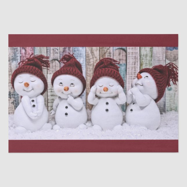 Niedliches Weihnachtsschneedeckerpapier Seidenpapier (Vorderseite)