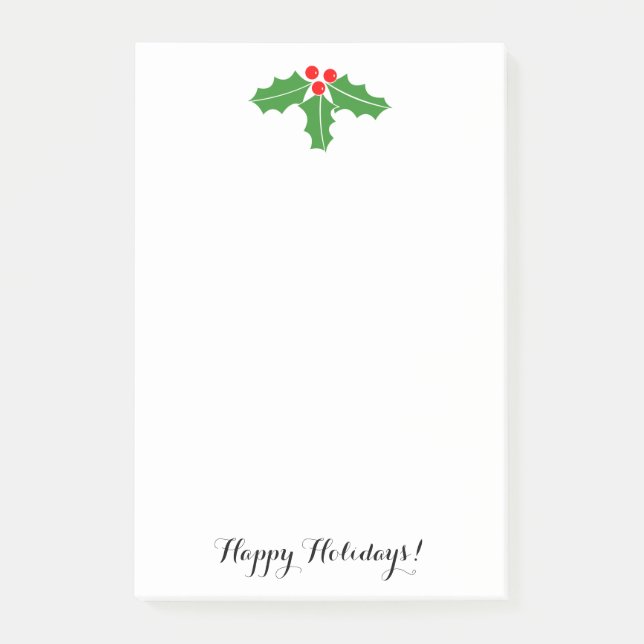 Niedliches Weihnachtsstechpalmen-Blätter und Post-it Klebezettel (Vorderseite)