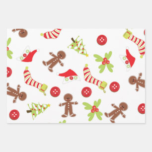 Niedliches Weihnachtsthema Geschenkpapier Set