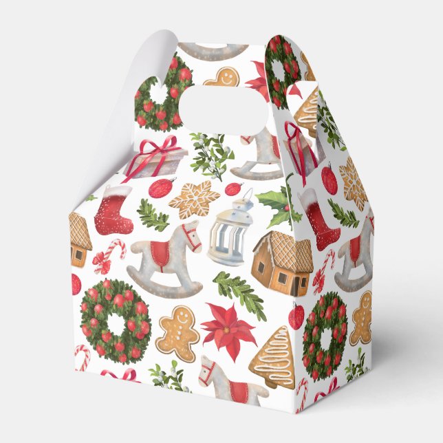 Niedliches Weihnachtsthema Geschenkschachtel (Vorderseite)