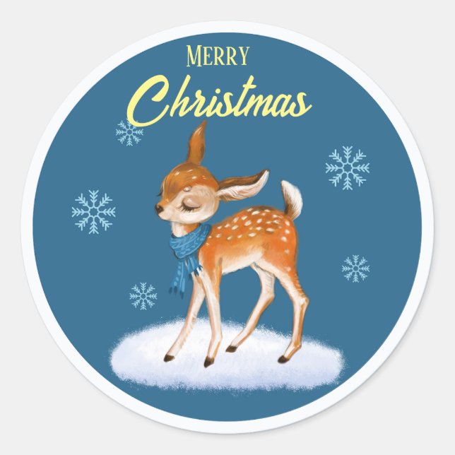 Niedliches Weihnachtsthema nach Maß Runder Aufkleber (Vorderseite)