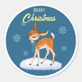 Niedliches Weihnachtsthema nach Maß Runder Aufkleber