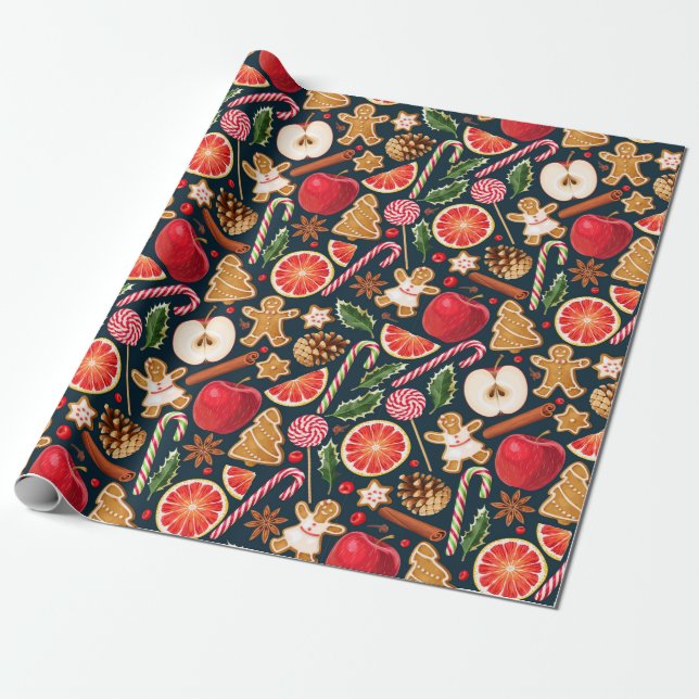 Niedliches Weihnachtswackelpapier Geschenkpapier (Ungerollt)