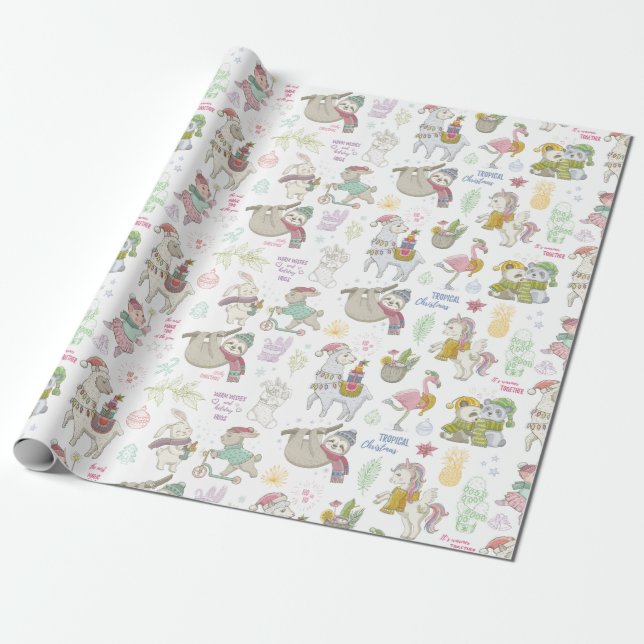 Niedliches Weihnachtswackelpapier Geschenkpapier (Ungerollt)