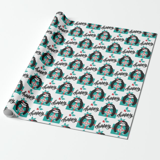 Niedliches Weihnachtswackelpapier Geschenkpapier (Ungerollt)