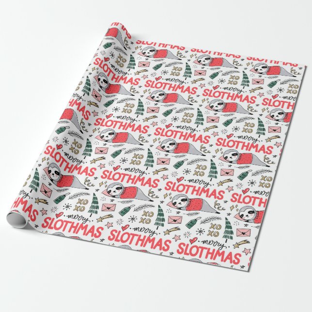 Niedliches Weihnachtswackelpapier Geschenkpapier (Ungerollt)