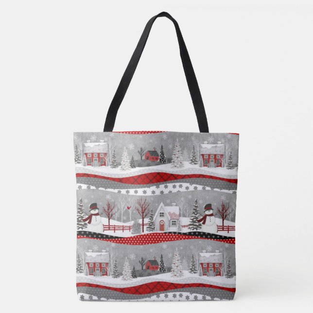 Niedliches Weihnachtswerk ALLE ÜBER DRUCKEN TASCHE (Vorderseite)