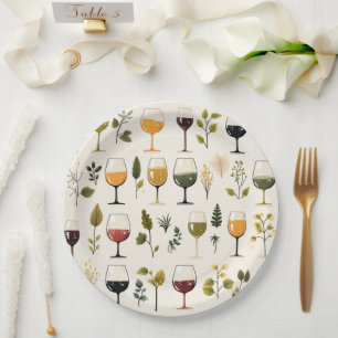Niedliches Weinbecher Pappteller