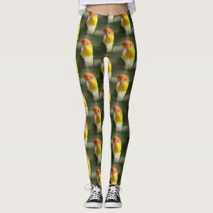 Niedliches Weiß aufgeblähter Caique-Papagei Leggings