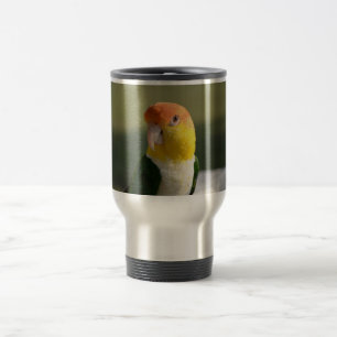 Niedliches Weiß aufgeblähter Caique-Papagei Reisebecher