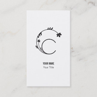 NIEDLICHES WEISS DES BLUMEN-MONOGRAMM-BUCHSTABE-C VISITENKARTE