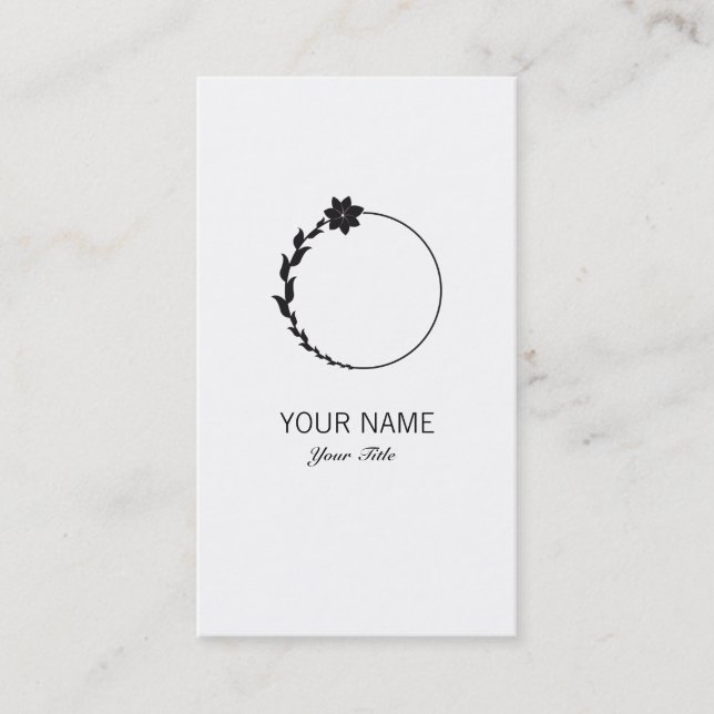 NIEDLICHES WEISS DES BLUMEN-MONOGRAMM-BUCHSTABE-O VISITENKARTE (Vorderseite)