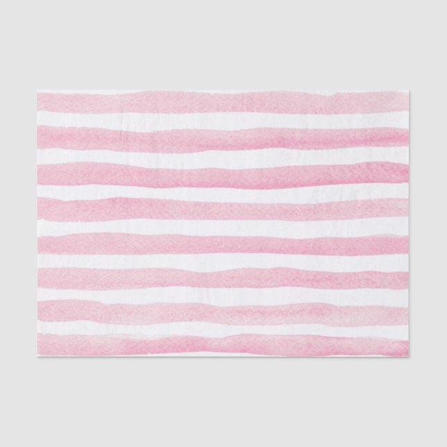 Niedliches Weiß-Rosa und Weiße Wasserfarbe Streife Seidenpapier (Vorderseite)
