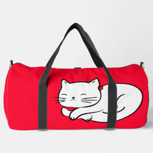 Niedliches Weiße Katzen Schlafen Duffle Bag
