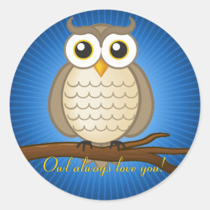 Niedliches Weiße Owl Aufkleber