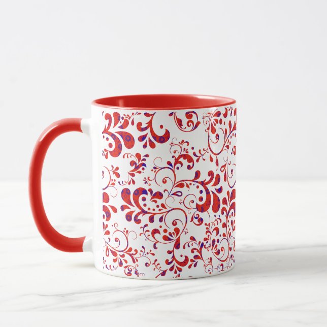 Niedliches, weißes Blumenmuster Tasse (Links)