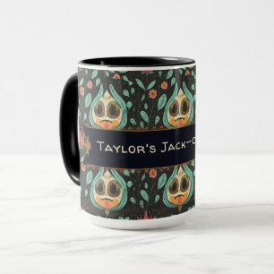 Niedliches weißes, florales Himmelskull Tasse