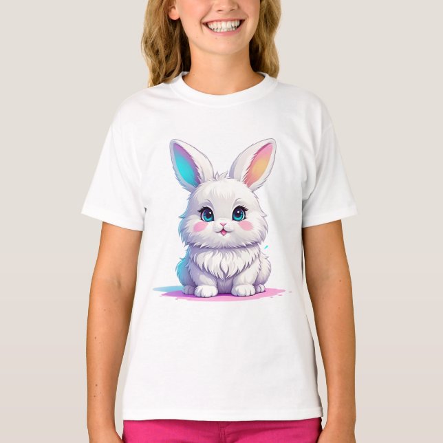 Niedliches Weißes Kaninchen T-Shirt (Vorderseite)
