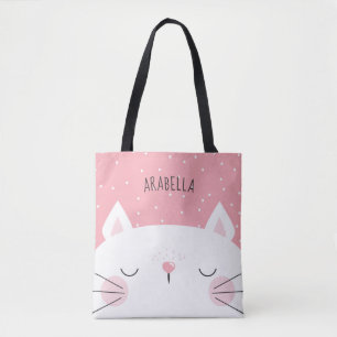 Niedliches weißes Kätzchen-Rosa Tasche