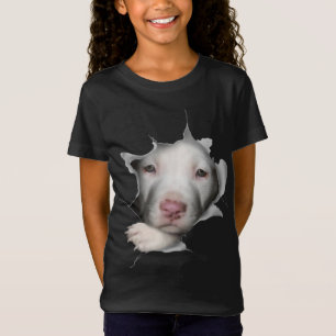 Niedliches weißes Pitbulglück im Inneren T-Shirt