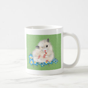 Niedliches weißes syrisches Hamsterzubehör, grüne  Kaffeetasse