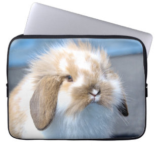 Niedliches weißes und braunes Kaninchen aus Flande Laptopschutzhülle