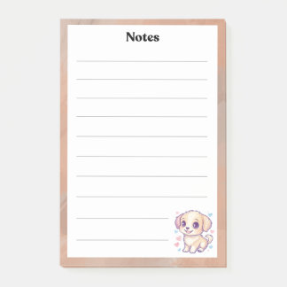 Niedliches Welpe-Lined-Notepad | Dog-Themed Statio Post-it Klebezettel