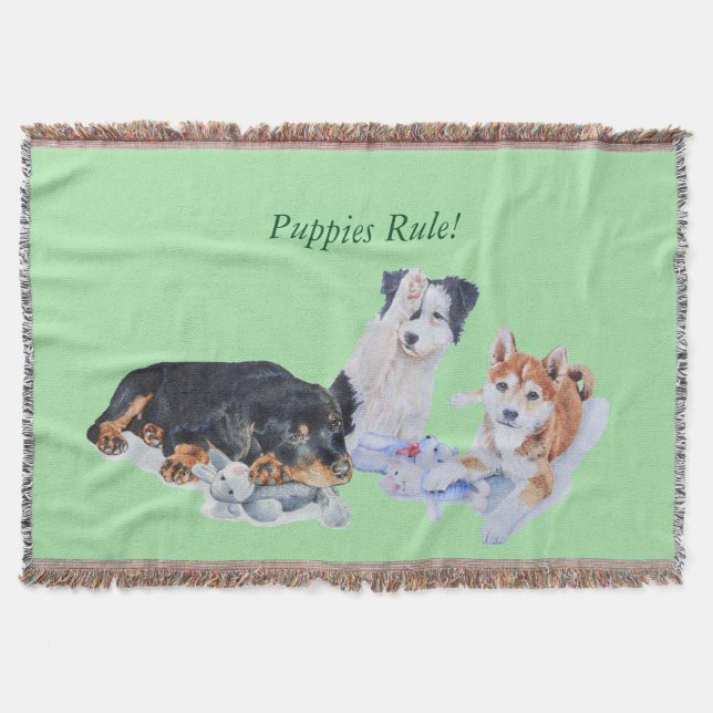 niedliches Welpe sheba inu rotty Collie und Decke (Vorderseite)