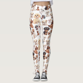 Niedliches Welpen-Hundemuster Leggings
